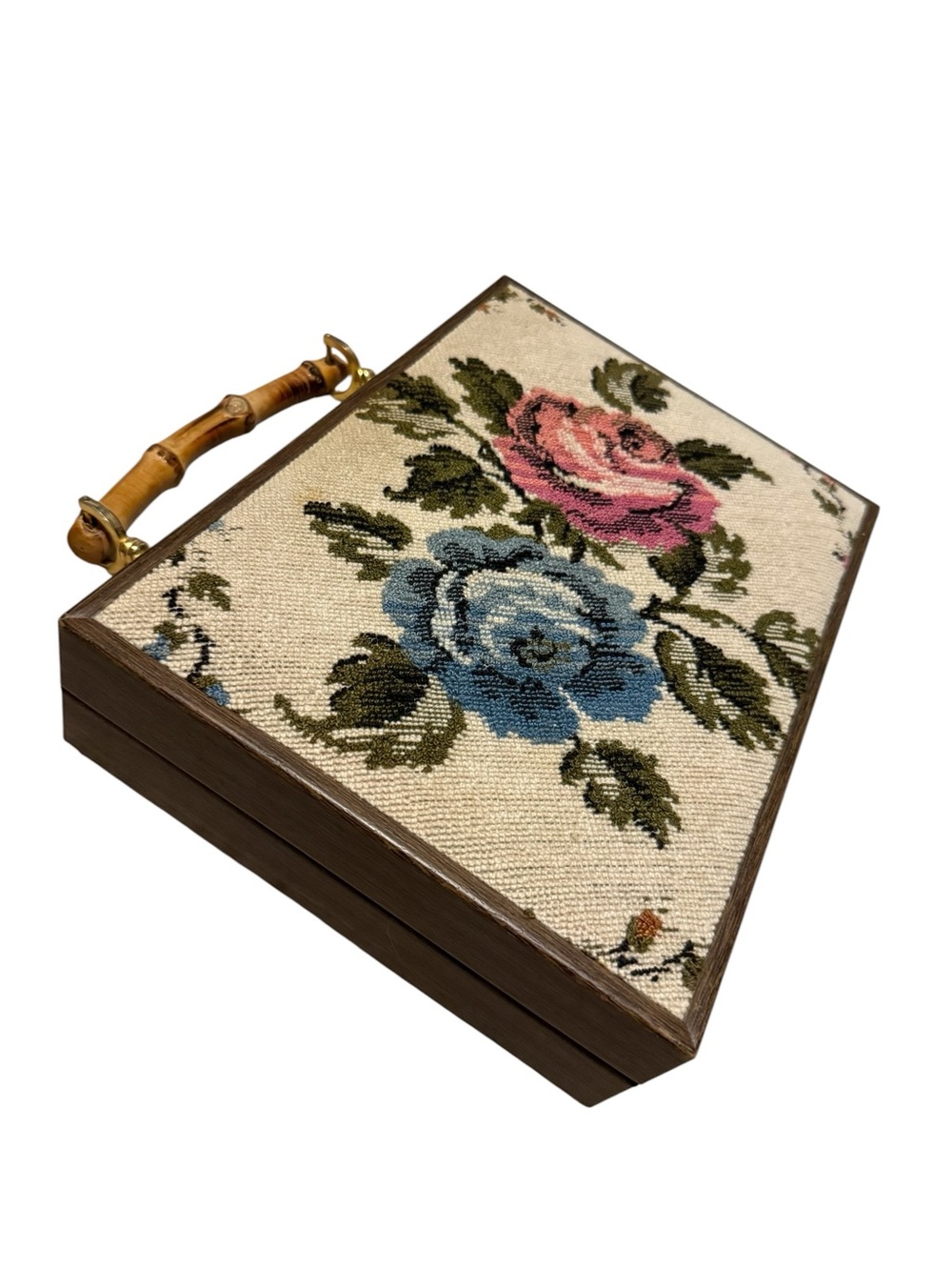 Vintage 90’s Stylecraft Miami Needlepoint Trapestry Cigar Box Purse